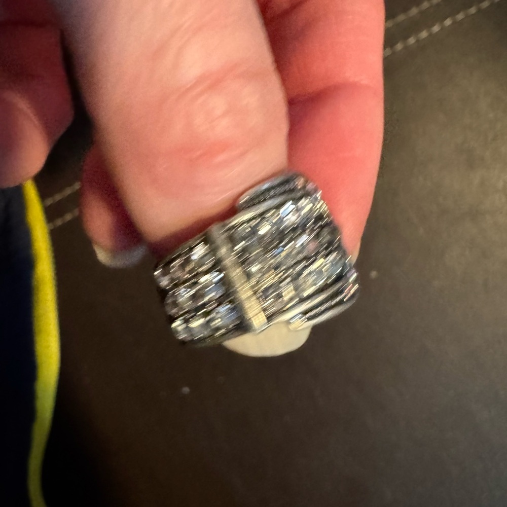 Silver Rhinestone Buckle Ring - Picture 3 of 4